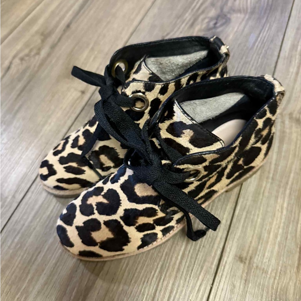 Kate Spade Leopard Print Boots with Black Laces